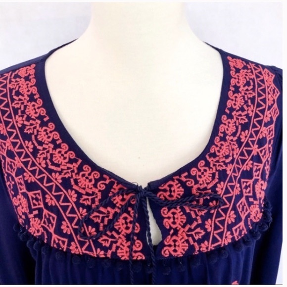 Umgee Long Sleeve Embroidered Tunic Dress - Picture 5 of 8